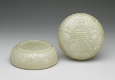 图片[2]-Jade round box carved with “Five fortunes presenting longevity” motif, Qing dynasty, Qianlong reign (1736-1795)-China Archive